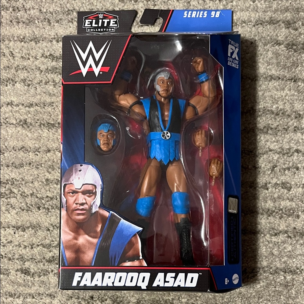 WWE Elite Series 98 Farooq Asad Figure in Blue and Black